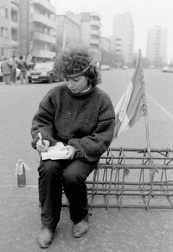 Romanian girl after 1989 revolution - historical photograph depicting hope and change in post-communist Romania