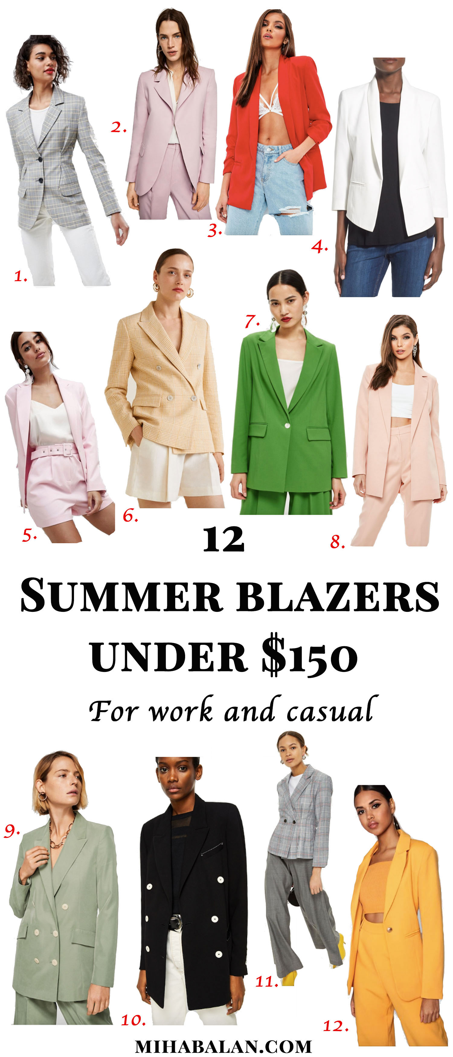 12 summer blazers for work and casual under $150, work wear, stylish work wear, summer fashion. summer style 12 summer blazers for work and casual under $150, work wear, stylish work wear, summer fashion. summer style
