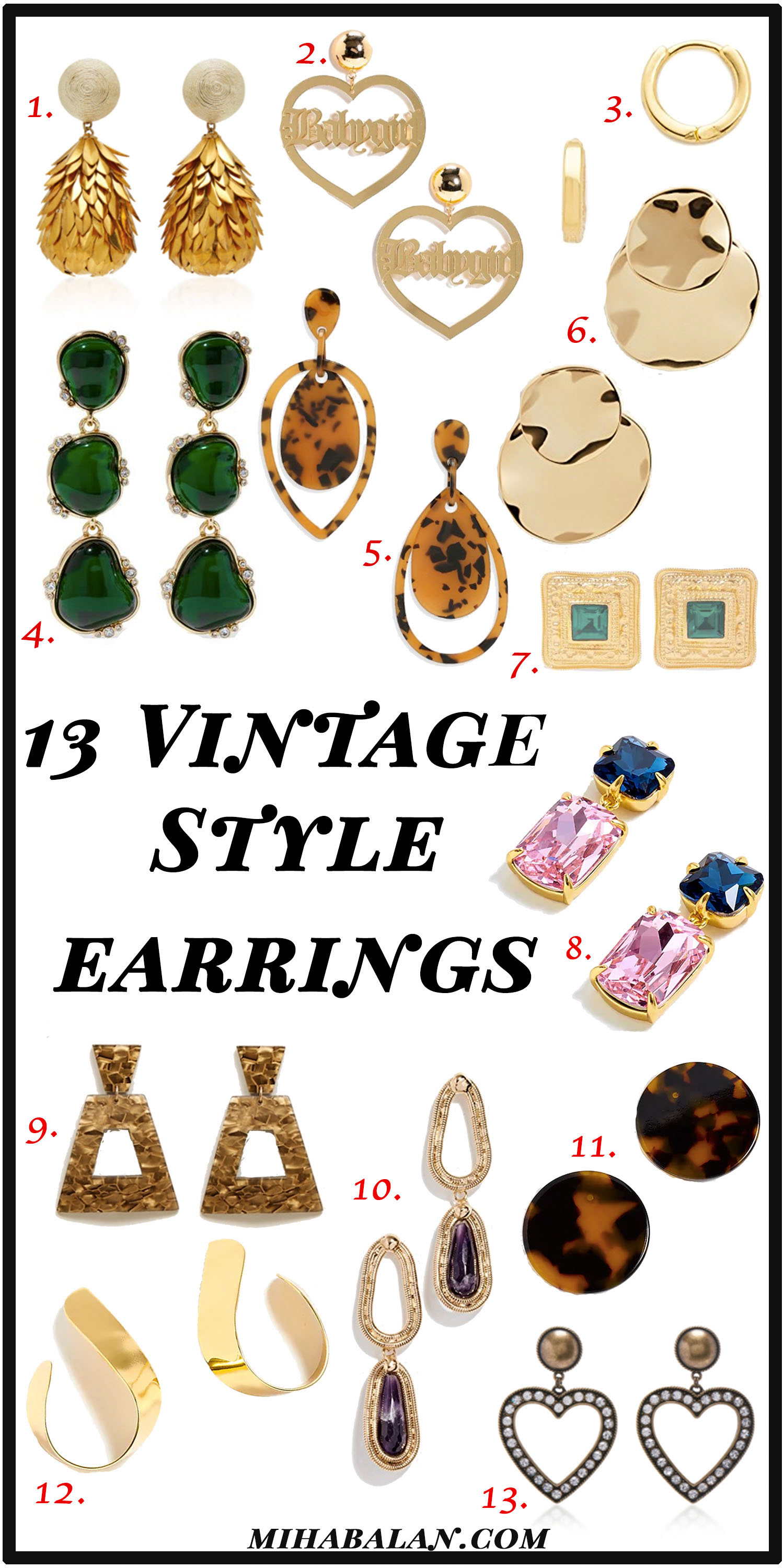 13 Statement Earrings, vintage inspired earrings, fall earrings, jewelry, jewellery, women accessories, hoops 13 Statement Earrings, vintage inspired earrings, fall earrings, jewelry, jewellery, women accessories, hoops